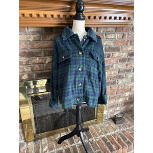Lularoe Green Plaid Fleece jacket Size XL